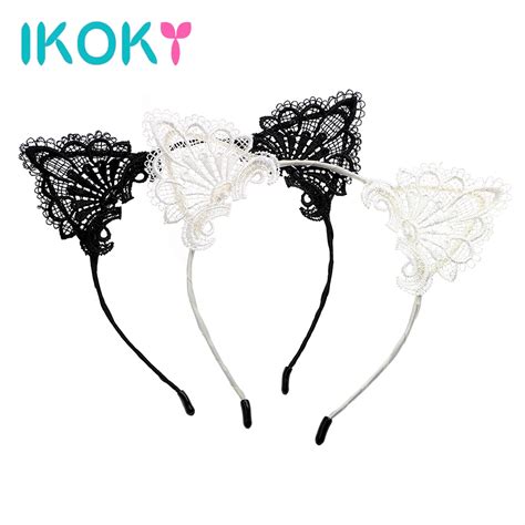 Ikoky Roleplay Sexy Cat Ears Lace Headband For Women Lesbian Fetish Sm Bondage Erotic Toys Adult