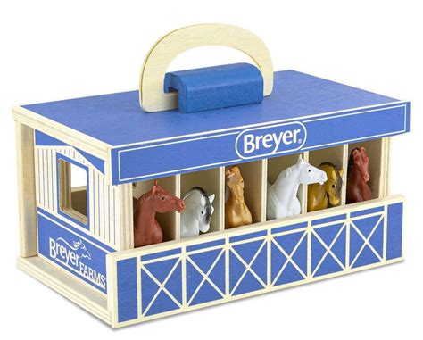 Breyer Horses Farms Wooden Carry Stable Play Set With 6 Horses 132