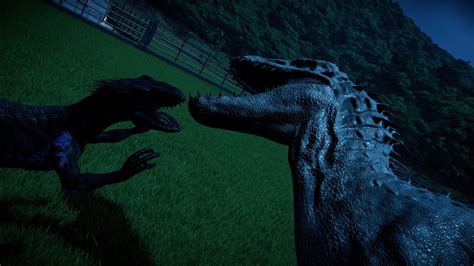 Indominus Rex Vs Indoraptor Breakout And Fight Jurassic World Evolution
