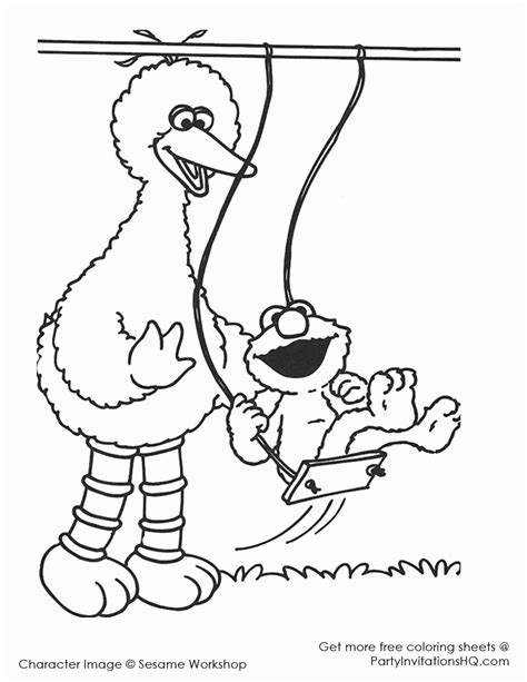 Sesame Street Coloring Pages Elmo Big Bird Clip Art Library