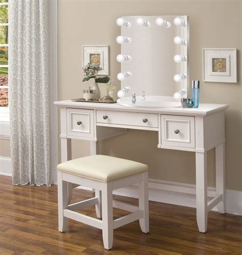 Looking for a stylish vanity chair that's. Nashville 36" White Makeup Vanity Table and Chair - Glam ...