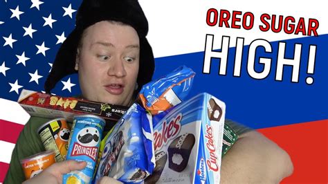 Russian Guy Tries American Snacks For The First Time Youtube