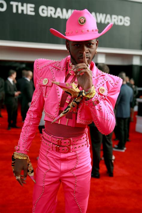 Added the 'x' later on standing for the amount of years until i feel. Lil Nas X Is A Popping Pink Cowboy At The Grammys - Essence