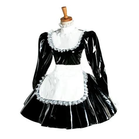 Sissy Maid Girl Pvc Lockable Long Sleeve Dress Cosplay Costume Tailor Made £62 36 Picclick Uk