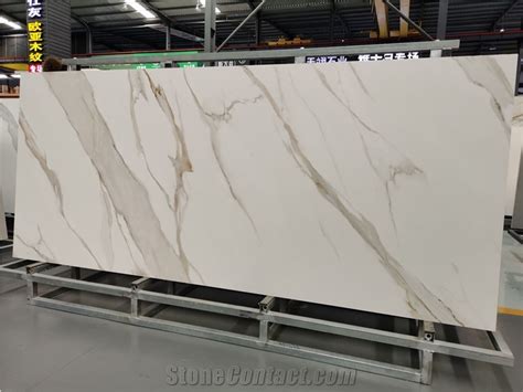 Calacatta White Sintered Stone Slabs Tiles From China