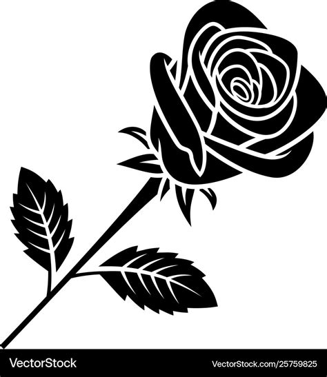 Rose Silhouette 005 Royalty Free Vector Image Vectorstock