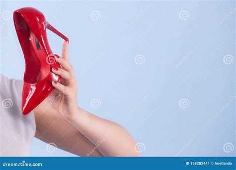 Fashion Stylist Presenting High Heels Stock Image Image Of Style