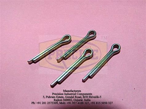 Precise Split Cotter Pins 18 X 134 Packaging Size 200 Nos Packaging Type Plastic Pouch At
