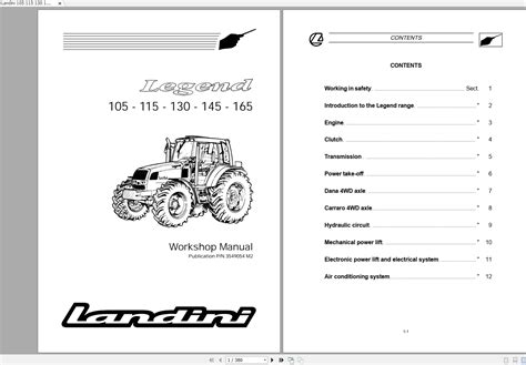 Landini Tractor 105115130145165 Service Manual Auto Repair Manual