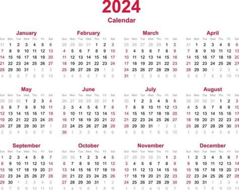 Calendar 2024 Vector Art Icons And Graphics For Free Download