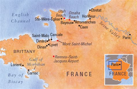 Normandy And Brittany France Map