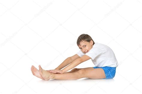 Boy Exercising Yoga — Stock Photo © Aletia 47819839