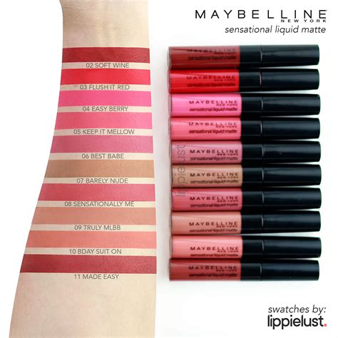 Swatches And Review Maybelline Sensational Liquid Matte All Shades