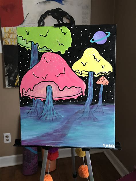 Get Lost In The Fog Itll Get Ya High Canvas Art Painting Hippie