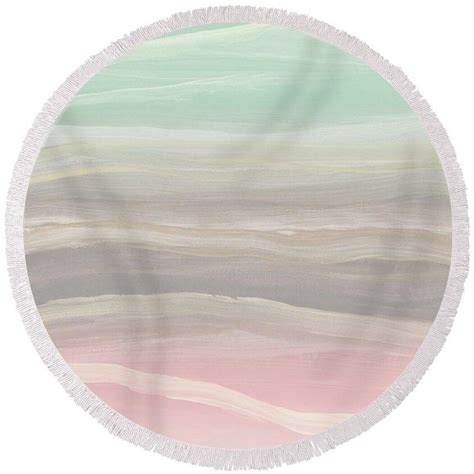 Watercolor Wave Outdoor Music Round Beach Towels Practical Ts
