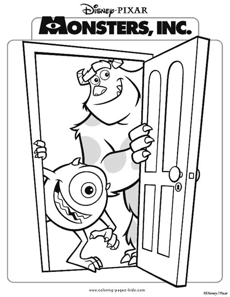 Monsters Inc Color Page Disney Coloring Pages Color Plate Coloring