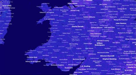 cool new interactive map shows the most famous person from your area check out your hometown