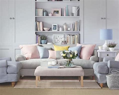 45 Beautiful Living Room With Colorful Pastel Color Style Salones