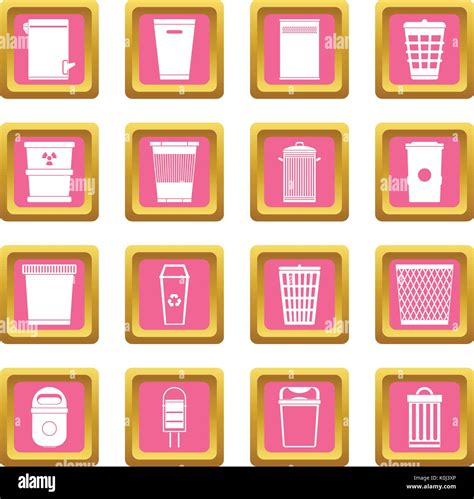 Trash Can Icons Pink Stock Vector Image And Art Alamy