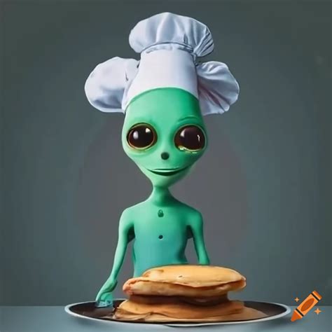 Alien Chef Making Pancakes On Craiyon