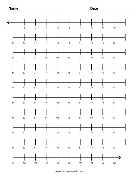 Large Printable Number Line 1 100 Printable Word Searches