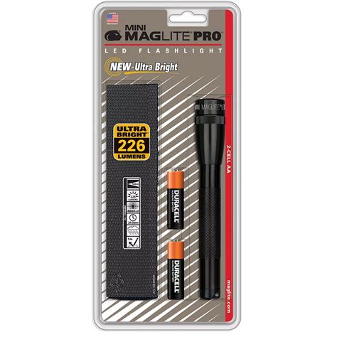 Maglite Mini 2 Cell Aa Led Pro Flashlight Black The Home Depot Canada