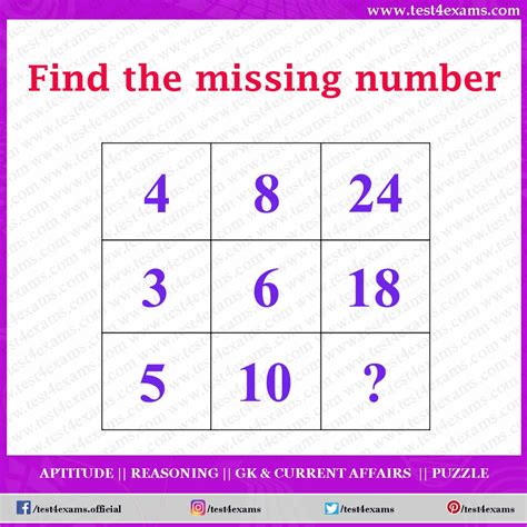 Can You Solve The Missing Number Puzzle Math Puzzle Test 4 Exams