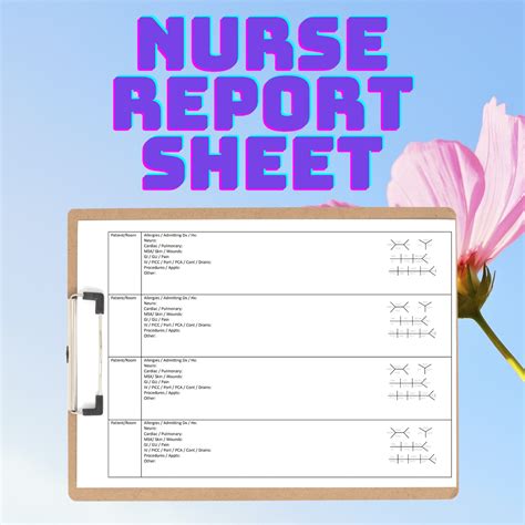 Med Surg Telemetry Nursing Report Sheet 4 Patients 5 Pack Etsy