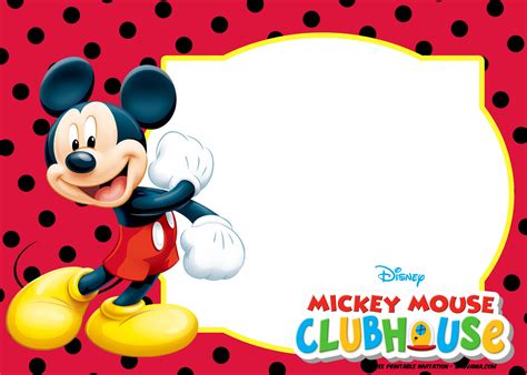 Free Mickey Mouse Invitation Templates Polka Dots Free Printable