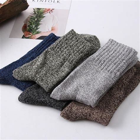 Cheap 5 Pairs Men Wool Cashmere Thick Sports Winter Warm Soft Solid New