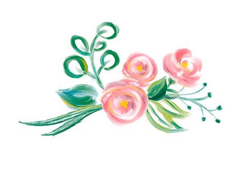 Cute Spring Watercolor Vector Flower Bouquet Art Isolated Illustration