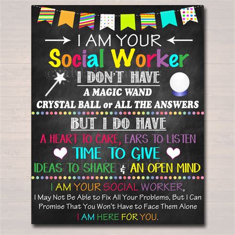 I Am Your School Social Worker Poster Tidylady Printables