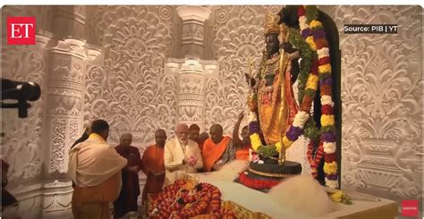 Ram Lalla Statue Consecrated At Ayodhya Temple PM Modi Performs The Rituals Hindu Press