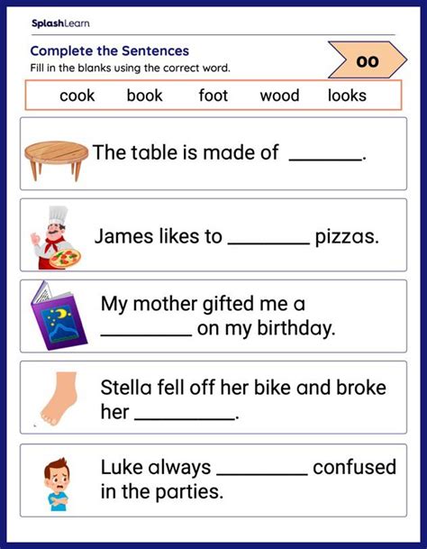 Fill In The Blanks To Complete The Sentence Printable Reading Worksheet