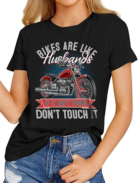 Womens Funny T Shirts Bikers Are Like Husbands Dont Touch It
