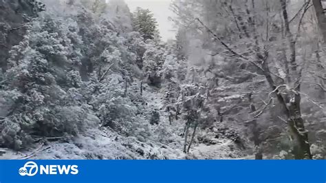 Residents Enjoy A Rare Snow Day In The Santa Cruz Mountains Youtube