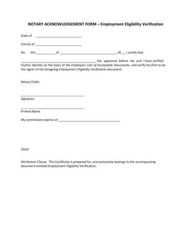 Free 7 Notary Acknowledgment Forms In Pdf