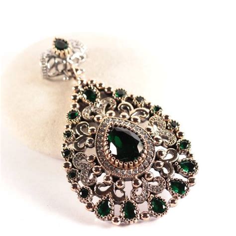 Perfect Turkish Jewelry Handmade Ottoman Authentic Emerald Topaz