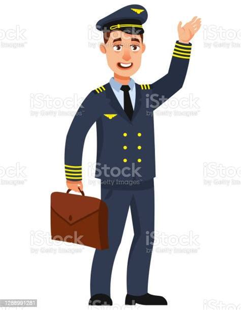 Airplane Pilot Waving Hand Stock Illustration Download Image Now