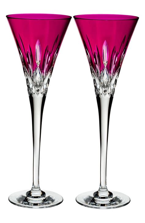 Waterford Lismore Pops Set Of 2 Hot Pink Lead Crystal Champagne Flutes Nordstrom