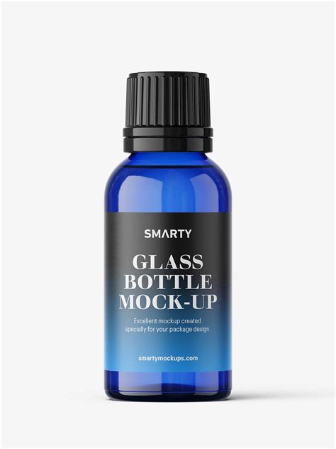 Pharmaceutical 30ml Bottle Mockup Blue Smarty Mockups