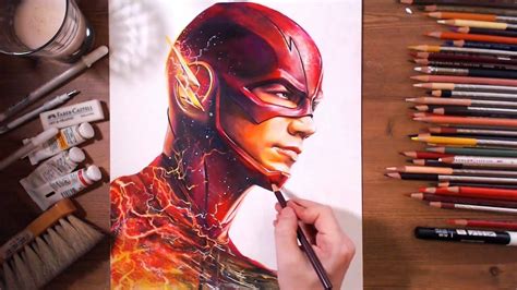 The Flash Barry Allen Grant Gustin Speed Drawing Drawholic In