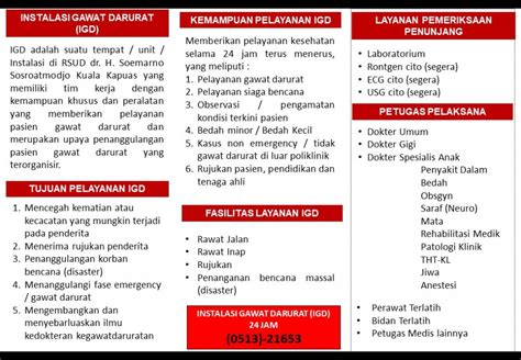 Leaflet Instalasi Gawat Darurat IGD Di RSUD Dr H Soemarno