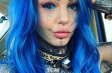 blue eyeballs blind luke amber tattoos getting her went tattooed girl dragon after body goes has who modification scroll down