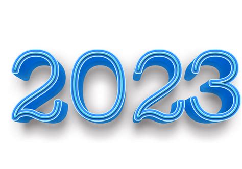 2023 Text Number Year 3d Mockup Ice Blue 19840301 Png