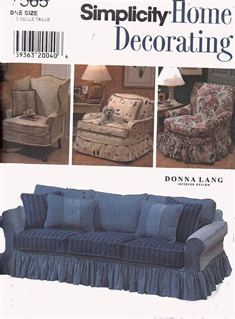 Simplicity Home Decorating Pattern 7565 ~ Slipcovers Arts