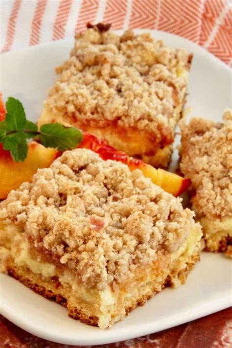 Sweet peaches, crunchy pecans, and no need to bake a thing! Peach Cobbler Cheesecake Bars | Recipe | Cheesecake bar ...