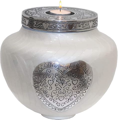 Buy Hlc Cremation Urns For Human Ashes Adult White Candle Urn