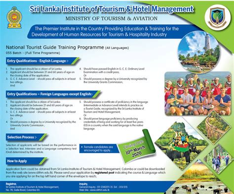 National Tourist Guide Training Programme Sri Lanka Institute Of
