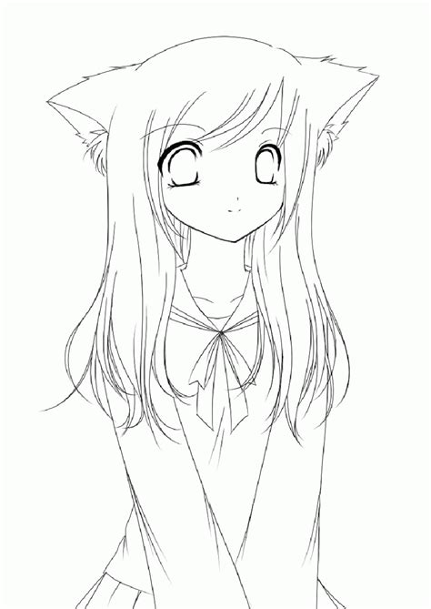 Cute Anime Girls Free Coloring Page